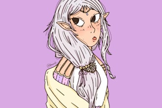 draw a cute and wholesome character in my unique style