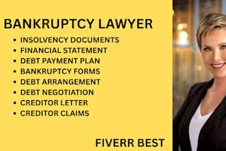 handle bankruptcy filings, debt settlement plans, and creditor claim responses