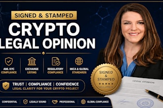 provide signed and stamped legal opinion for crypto projects, aml kyc compliance