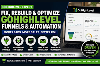 rebuild gohighlevel funnels fix automation workflows improve conversion and ROI