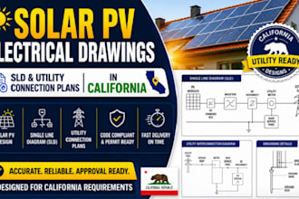 design solar pv electrical drawings, sld, utility connection plans in california
