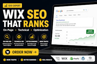 technically optimize wix squarespce, shopify website SEO for google rank service