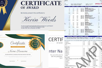 design official transcript and certificate for college, universities and ged