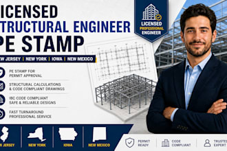 licensed structural engineer pe stamp in new jersey, new york, iowa, new mexico