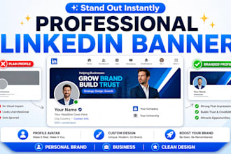 design modern linkedin banner linked in cover background for personal brand