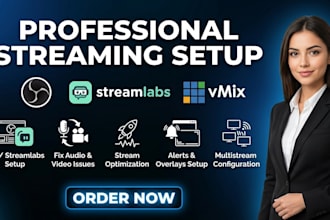 setup or fix obs, streamlabs, vmix for twitch, youtube, tiktok