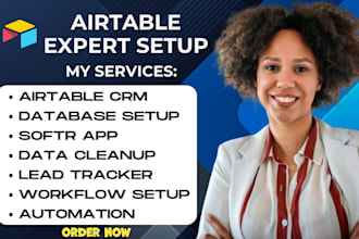 setup airtable, airtable database, airtable crm, airtable automation, softr app