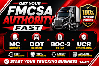 handle fmcsa registration, mc number, dot compliance fast