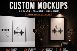 create realistic cinematic wall art mockups from your image