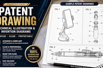 patent drawing, technical illustration, invention diagram, line art design