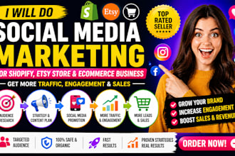 do social media marketing for shopify, esty store and ecommerce business