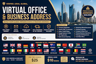 provide virtual office, company address worldwide, and US mailbox