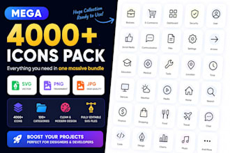 provide 4000 premium svg and png icons for UI UX