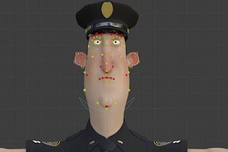 model and rig 3d stylized character in blender maya c4d cc4 with blendshape