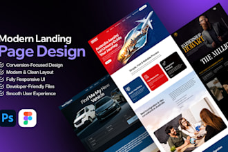 design a high converting landing page UI UX in figma