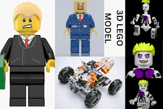 design 3d lego model moc lego minifigure vehicle sculpt 3d printable toy model