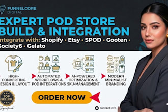 build and integrate pod store with shopify etsy spod gooten society6 and gelato