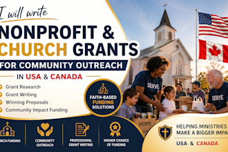write nonprofit and church grants for community outreach in USA and canada