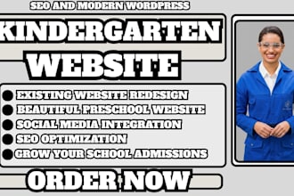kindergarten website, preschool website, daycare website, nursery school website