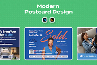 create a modern postcard design