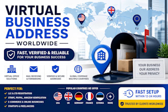 do verified virtual business address, US mailbox, and global company address