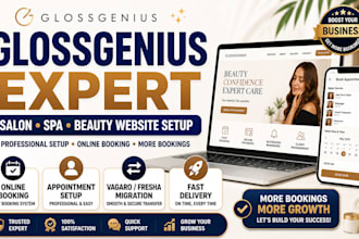 design glossgenius beauty salon spa skincare shopify business website design