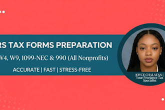file your w4 w9 1099 and US nonprofit 990 tax forms accurately