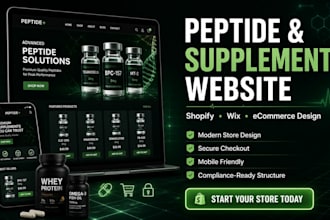 design peptide or supplement website with peptide compliant ecommerce setup