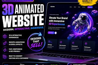 design a premium 3d animated website with interactive animations