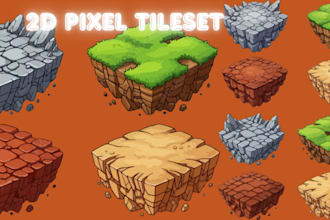 do pixel art tileset, top down pixel map tileset, indie video game, game assets