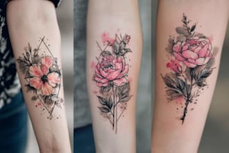 create a watercolor tattoo design