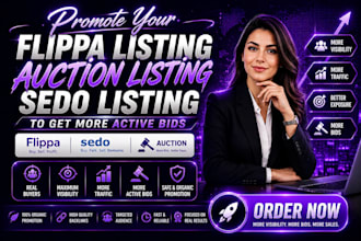promote your flippa listing auction listing sedo listing to get more active bids