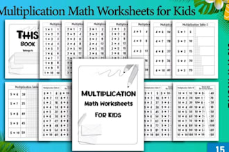 design adults and kids workbook, math worksheet, curriculum  lesson plan for kdp