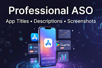 professional aso title description and screenshots for app store  google play