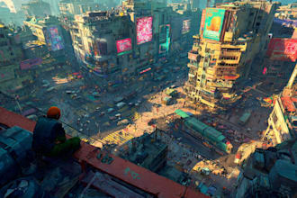 design a futuristic cyberpunk city for you