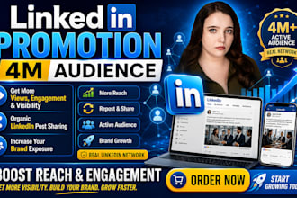 promote, share repost your  post or content link  to 4 million linkedin audience