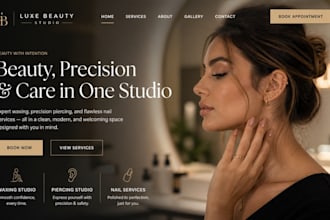 design squarespace waxing studio website piercing studio nail technician website