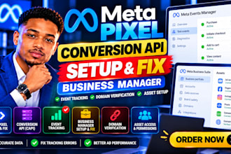 setup fix facebook meta pixel conversion API and business manager