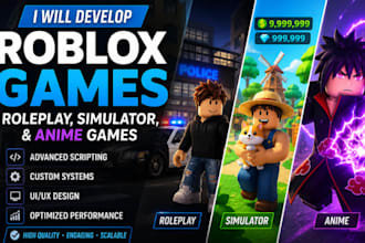 develop roblox roleplay, simulator, and anime games with advanced scripting, ui