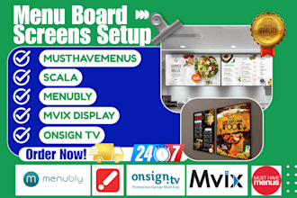 setup menu board screen musthavemenus scala menubly mvix display onsign tv toast