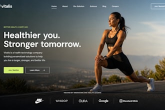build squarespace health startup website fitness wellness startup website