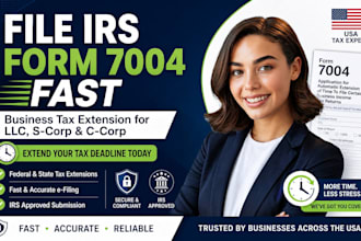 efile irs form 7004 business tax extension for llc, s corp c corp federal state