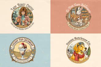 design retro vintage logo illustration