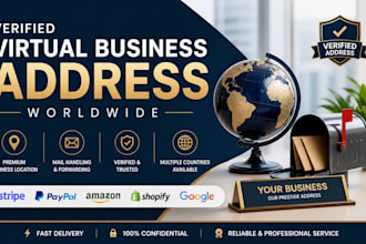 provide verified virtual business address or physical office address worldwide