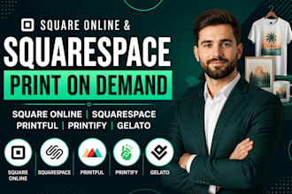 build square squarespace website design printful printify print on demand SEO