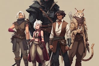 draw your dnd group party illustration