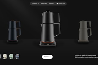 design modern tea kettle website tea store kitchen appliance shopify store