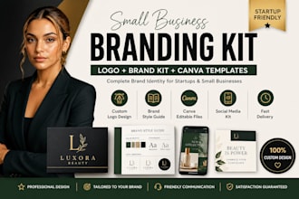 design small business branding, logo set, brand package, canva templates