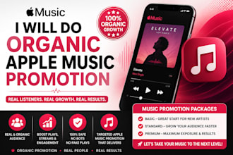do organic apple music promotion and provide music promotion package