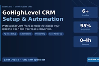 gohighlevel CRM setup, automation and lead nurturing